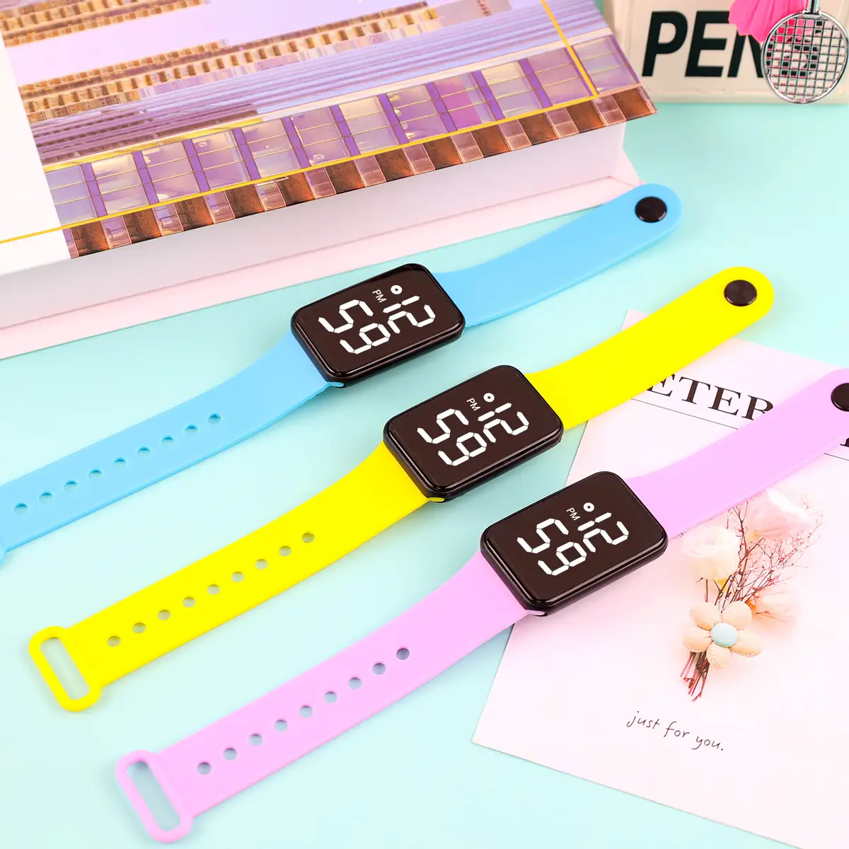Touch Rainbow Color LED Digital Watch Large Screen - Image 12