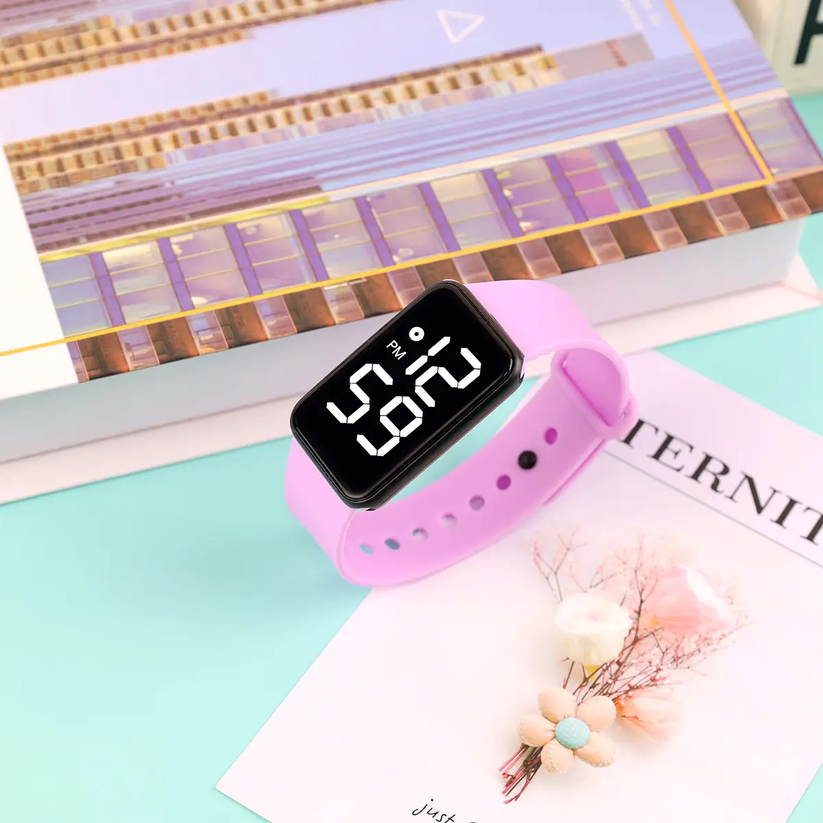 Touch Rainbow Color LED Digital Watch Large Screen — feature 2