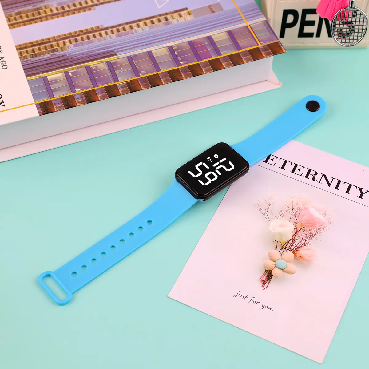 Touch Rainbow Color LED Digital Watch Large Screen - Image 4