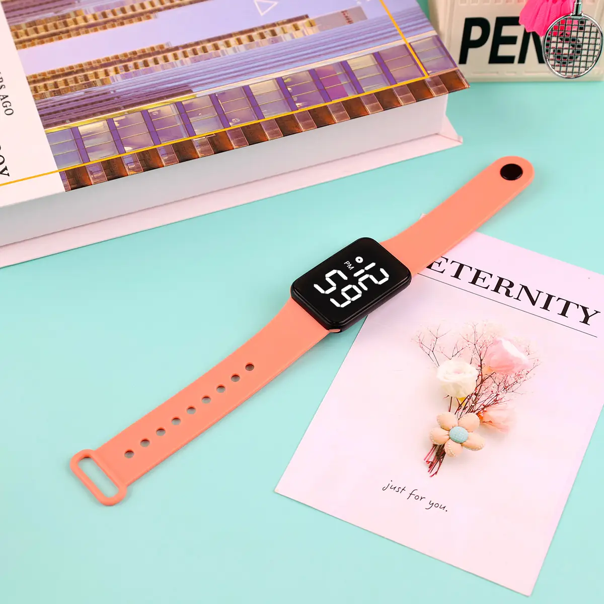 Touch Rainbow Color LED Digital Watch Large Screen - Image 5