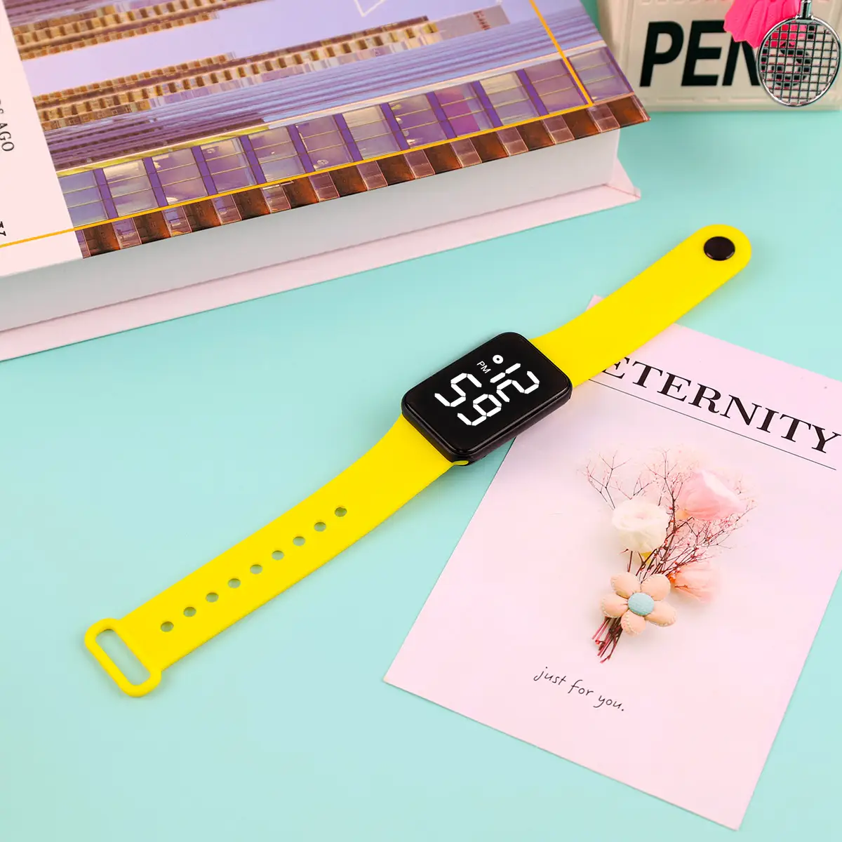 Touch Rainbow Color LED Digital Watch Large Screen - Image 7