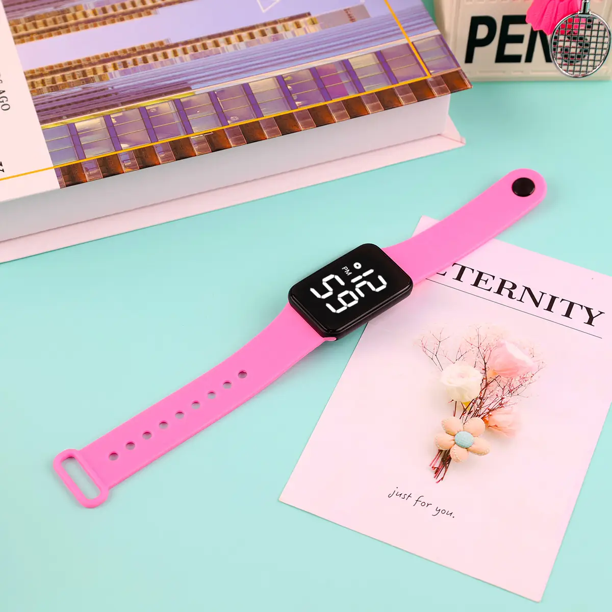 Touch Rainbow Color LED Digital Watch Large Screen - Image 8
