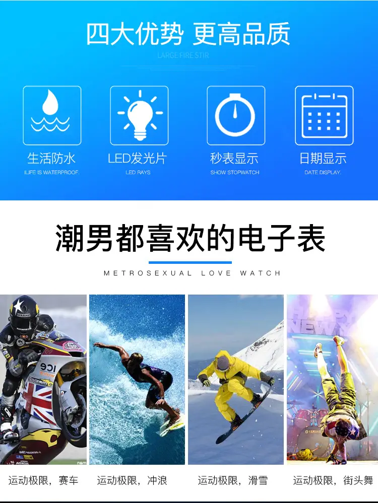 Square Electronic Watch for Students with RGB Display — feature 1