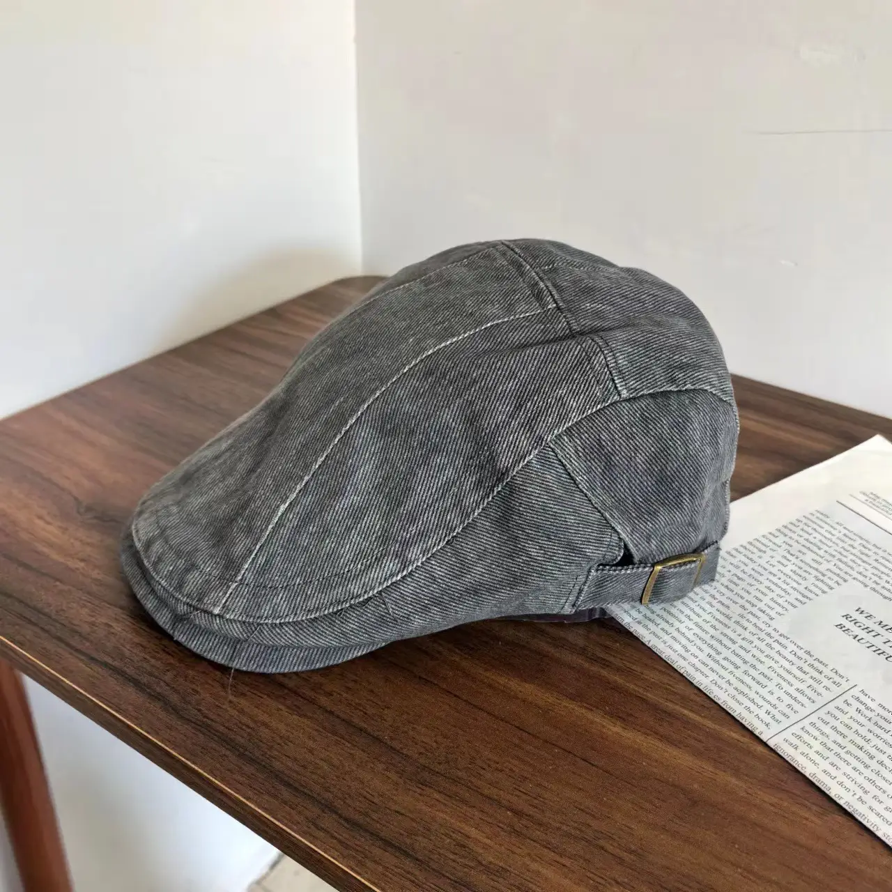 Spliced Denim Forward Cap Unisex Large Circumference - Image 10