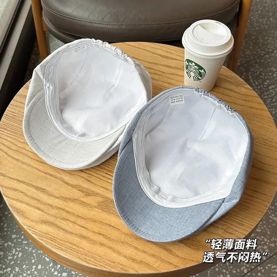 Summer Thin Sun Protection Beret Large Head Circumference Forward Cap Painter Hat