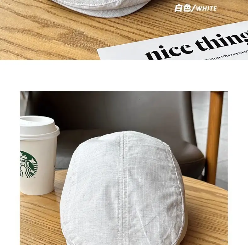 Summer Thin Sun Protection Beret Large Head Circumference Forward Cap Painter Hat — feature 5