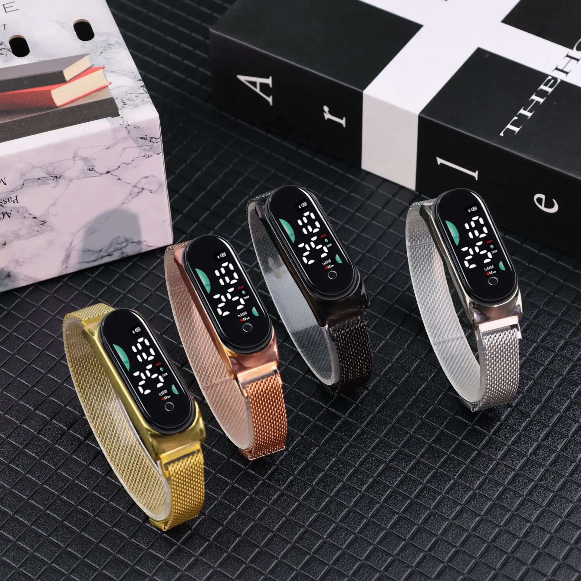 Magnetic Mesh Watch for Men Women Waterproof Luminous