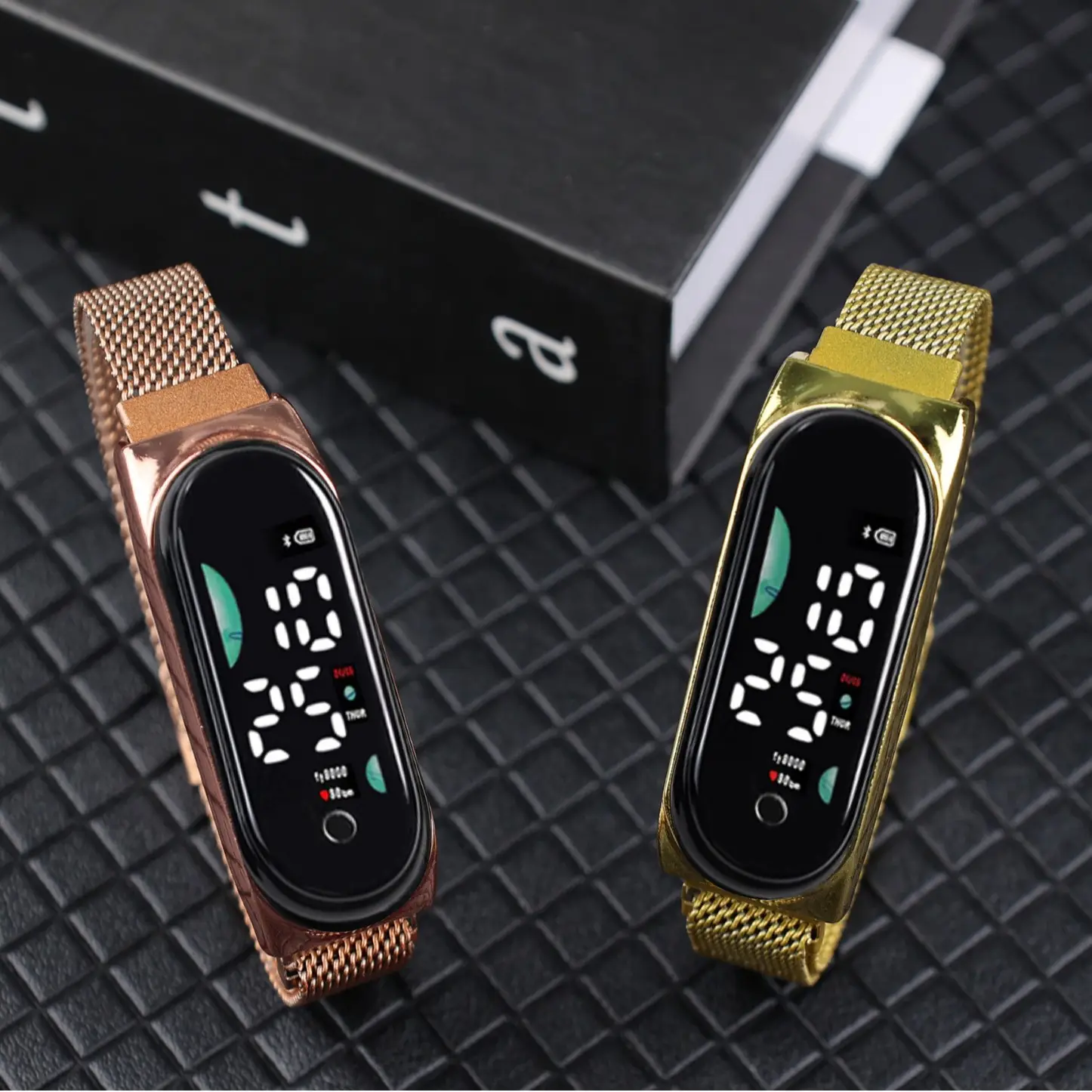Magnetic Mesh Watch for Men Women Waterproof Luminous