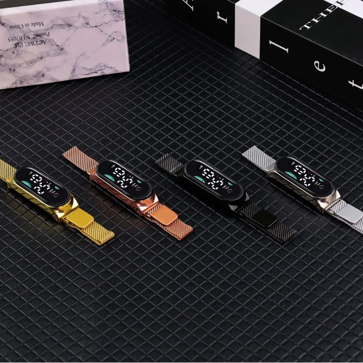 Magnetic Mesh Watch for Men Women Waterproof Luminous
