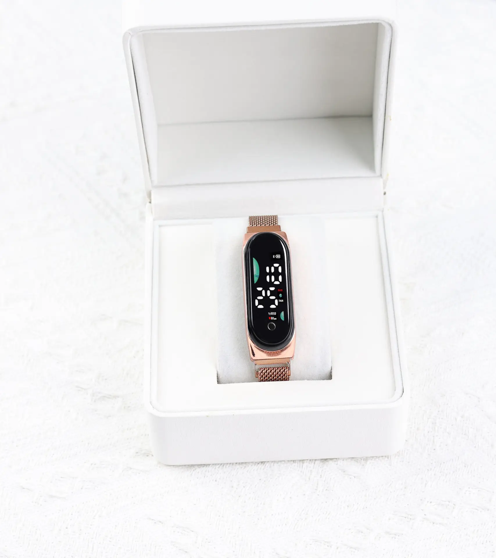 Magnetic Mesh Watch for Men Women Waterproof Luminous