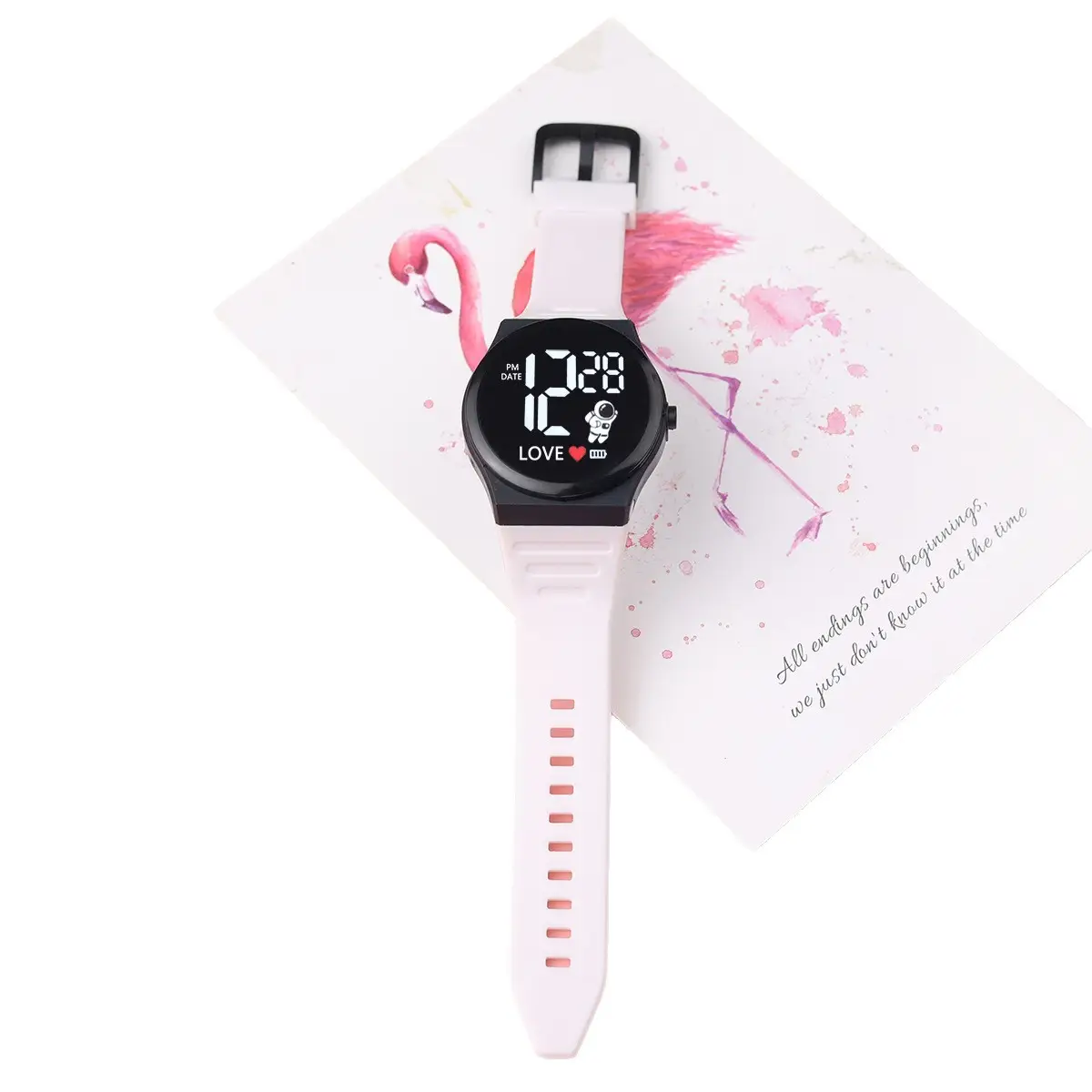 Pink Cartoon Astronaut Electronic Watch for Girls - Image 13