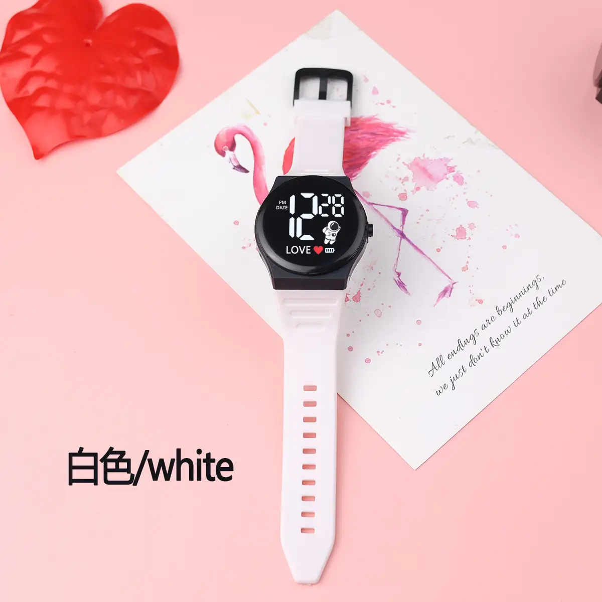 Pink Cartoon Astronaut Electronic Watch for Girls - Image 2