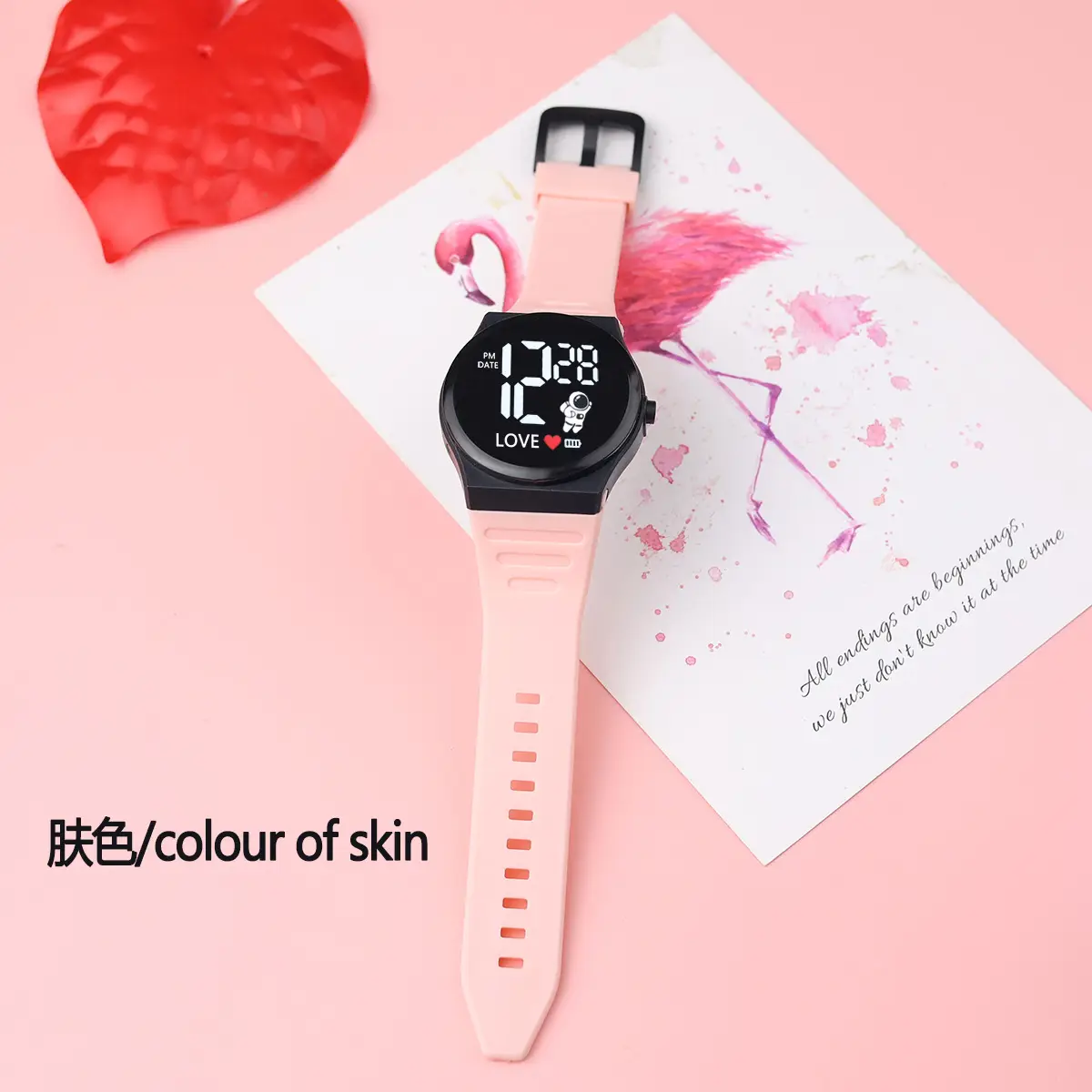 Pink Cartoon Astronaut Electronic Watch for Girls - Image 5