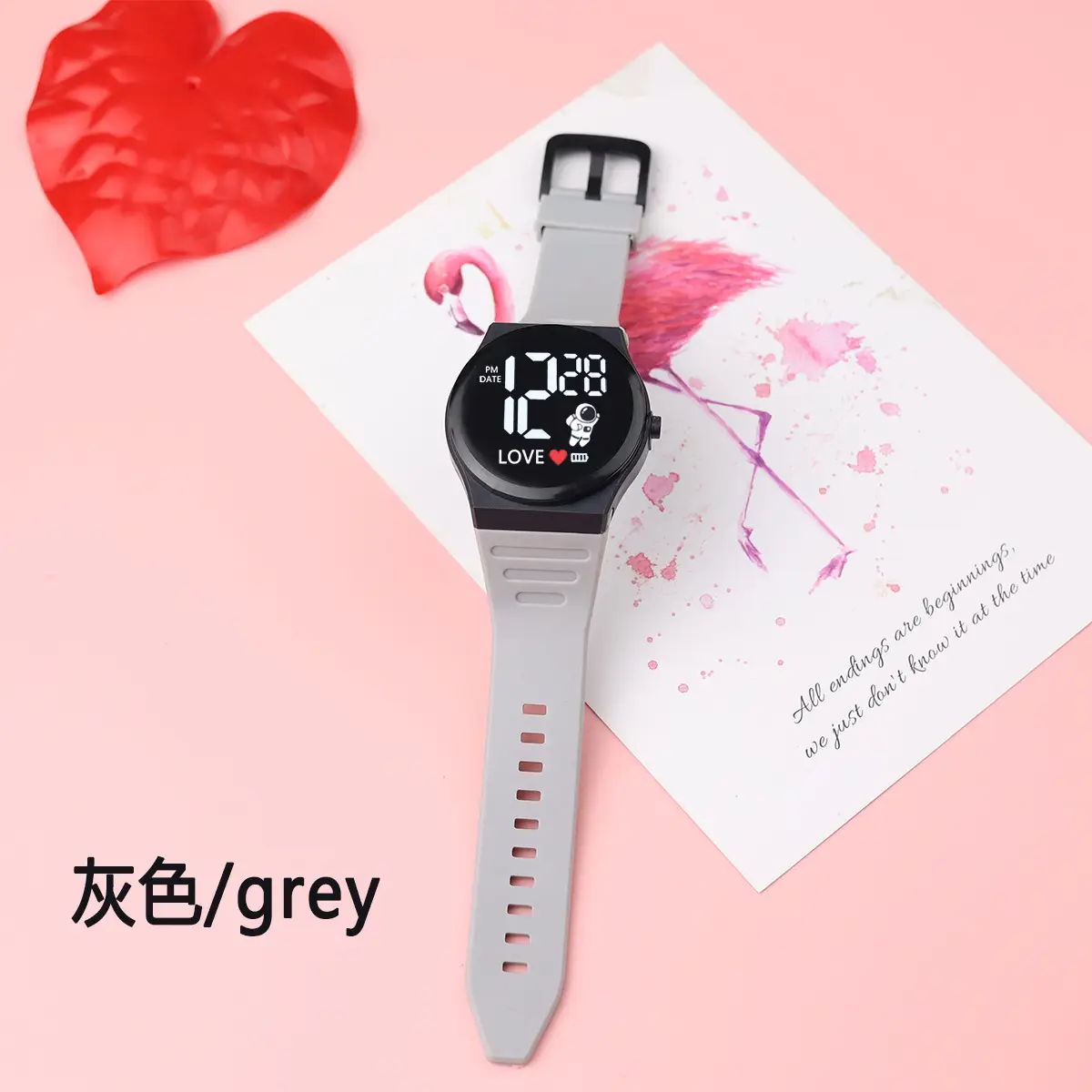 Pink Cartoon Astronaut Electronic Watch for Girls - Image 6