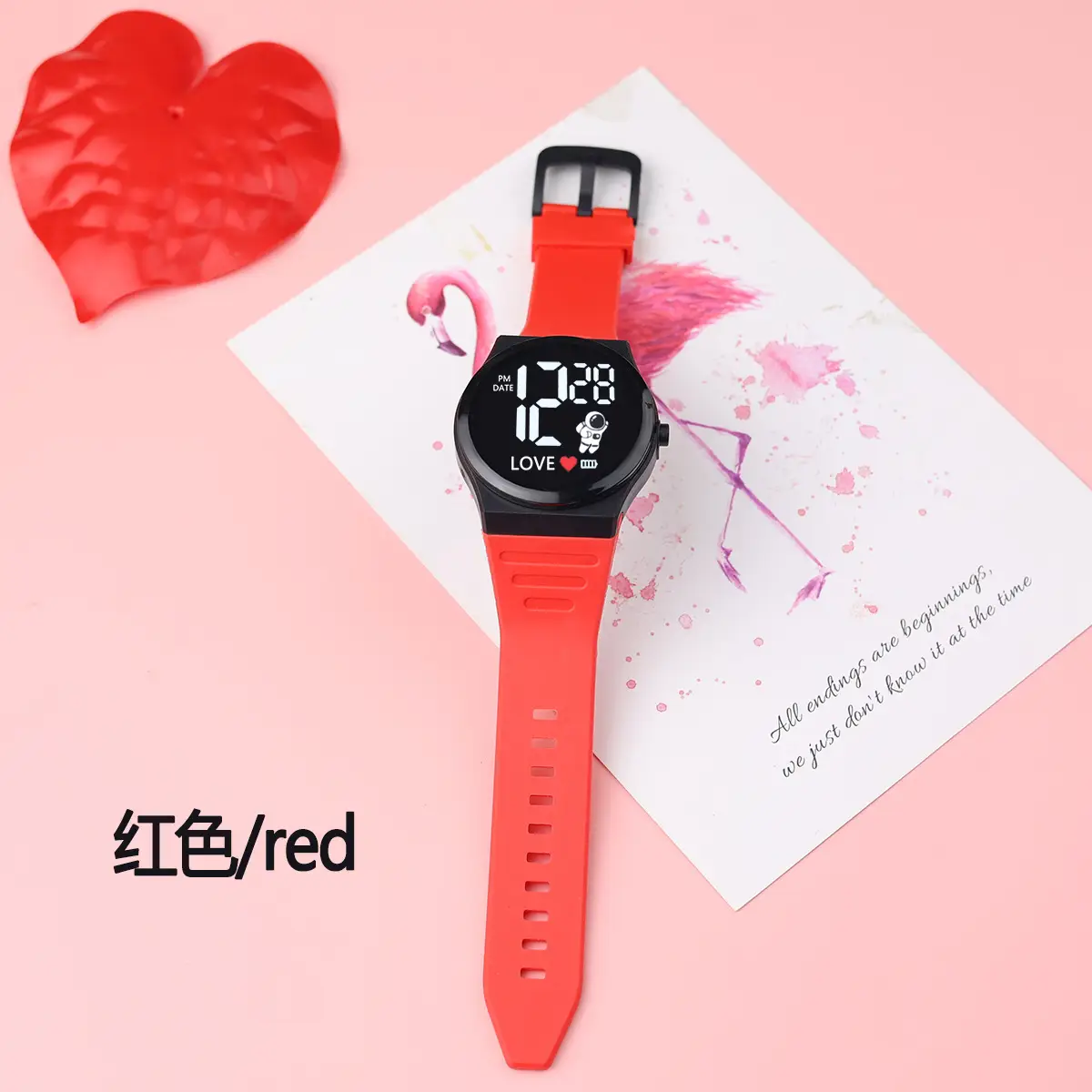 Pink Cartoon Astronaut Electronic Watch for Girls - Image 7