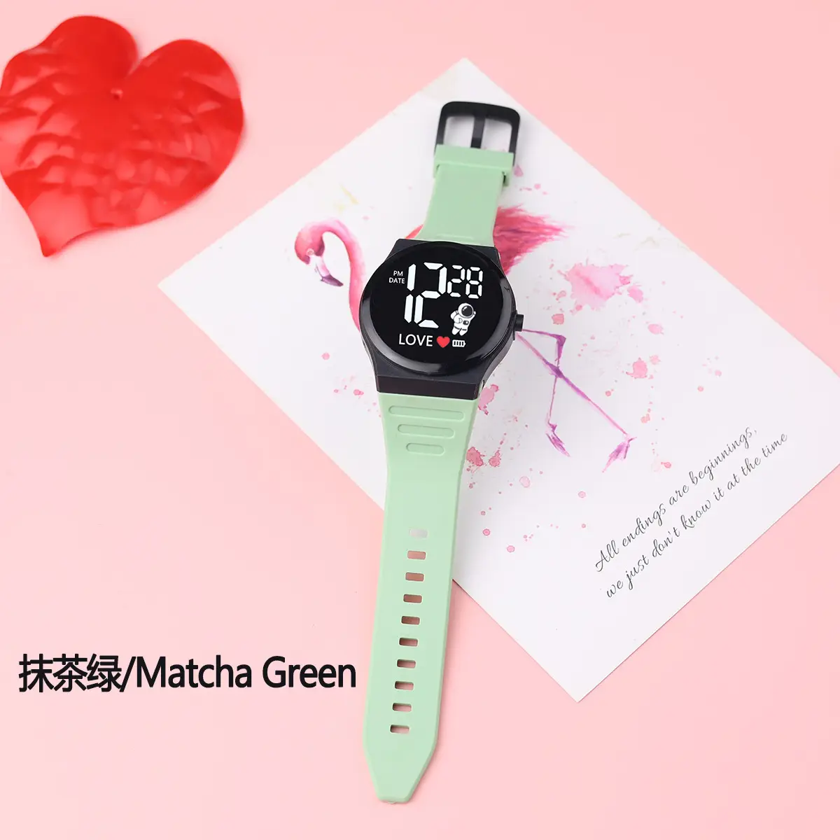Pink Cartoon Astronaut Electronic Watch for Girls - Image 8