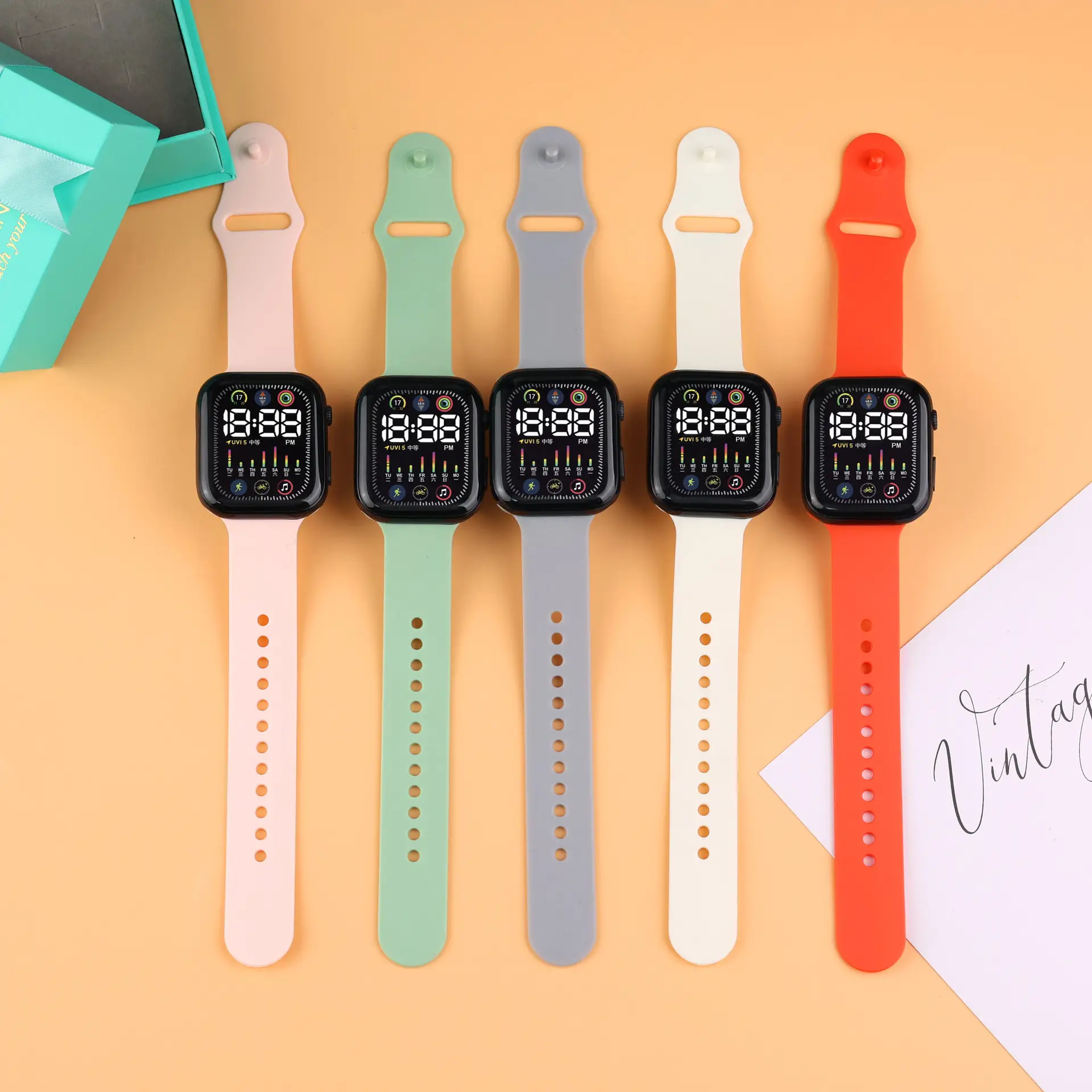 Green Digital Watch for Students with LED Display — feature 4