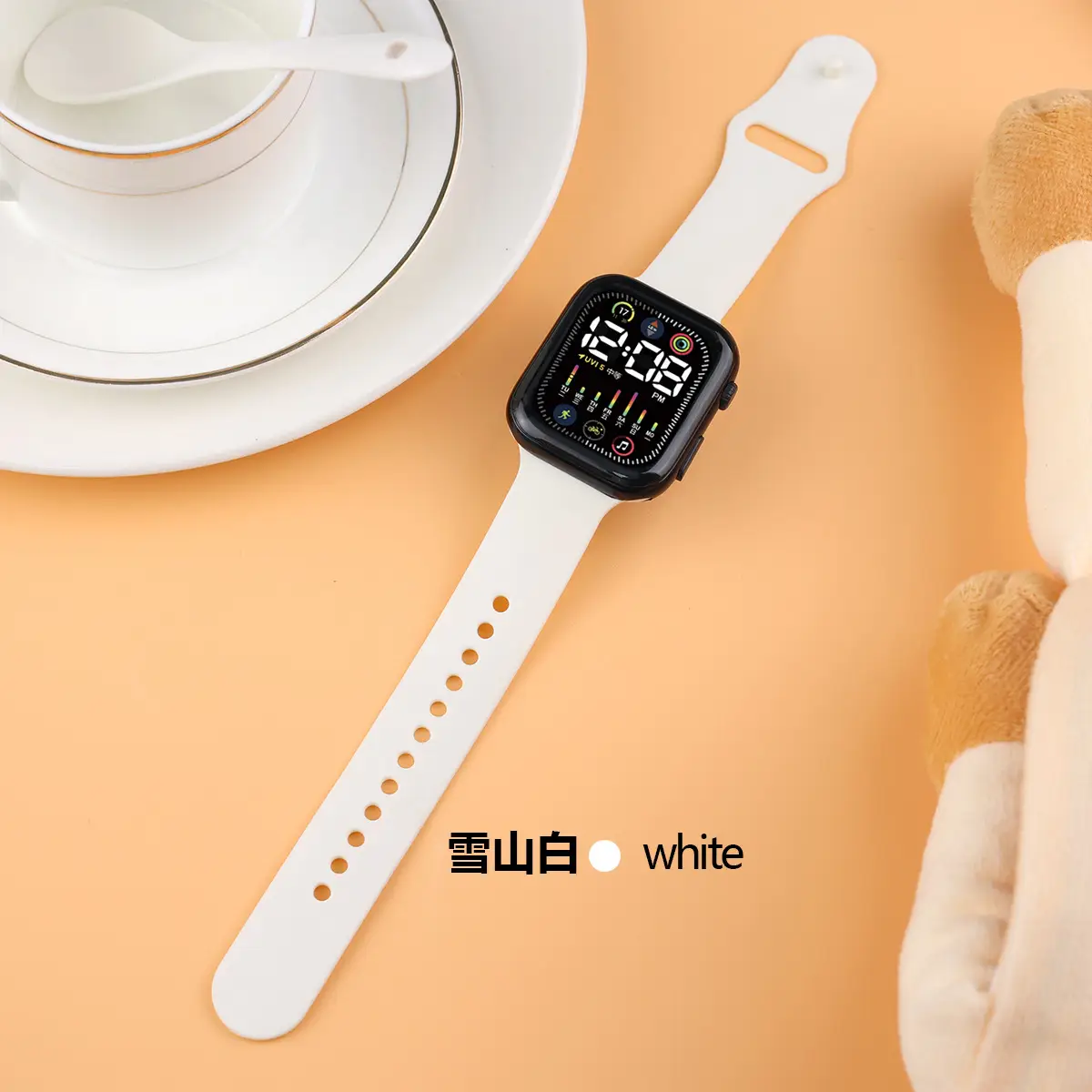 Green Digital Watch for Students with LED Display