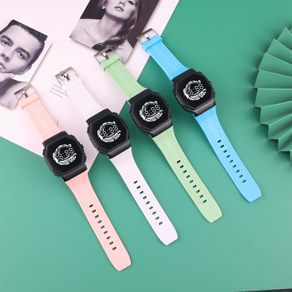 Matcha Green Astronaut Digital Watch for Youth - Image 11