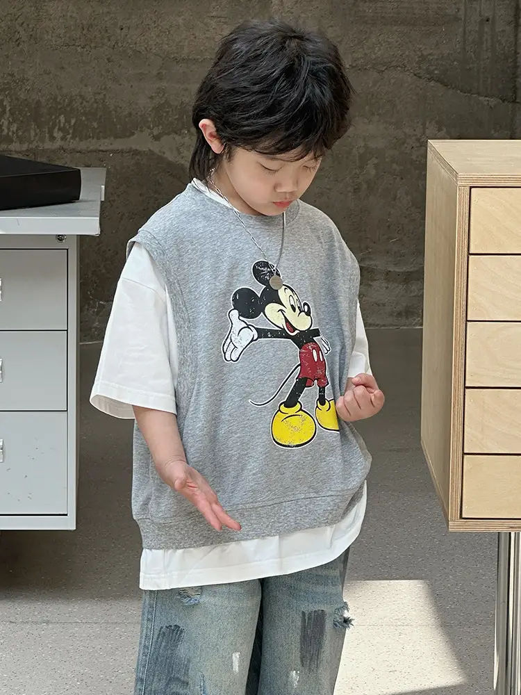 Kids Mickey Mouse T-Shirt Half Sleeve Cotton Summer