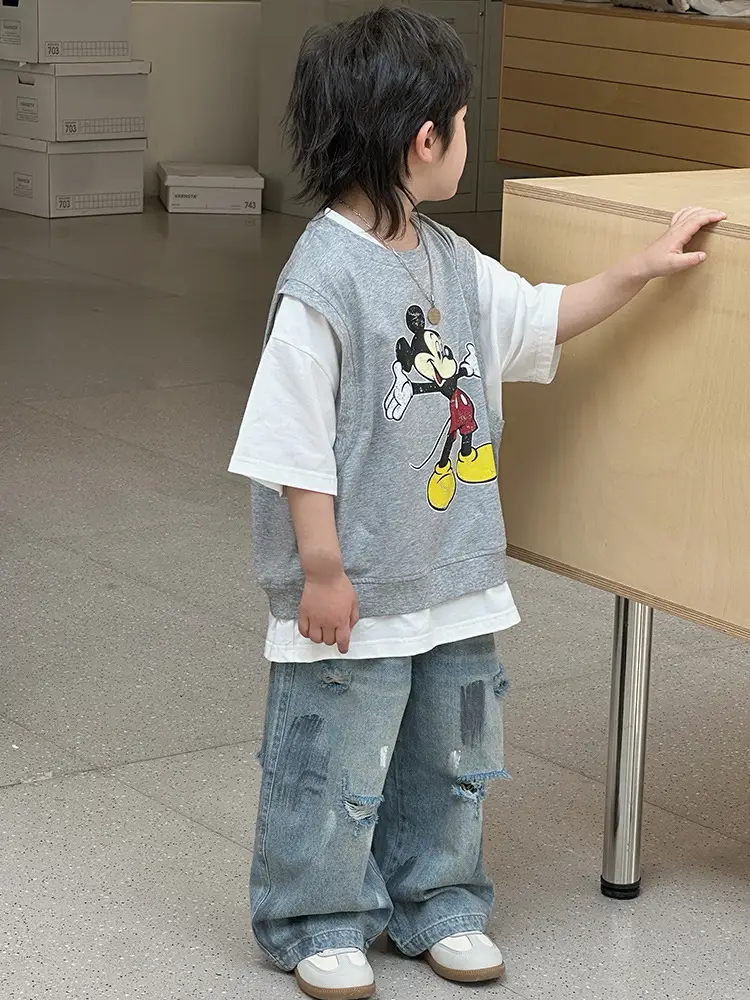 Kids Mickey Mouse T-Shirt Half Sleeve Cotton Summer