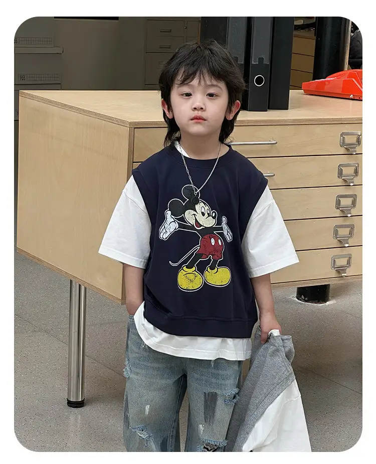 Kids Mickey Mouse T-Shirt Half Sleeve Cotton Summer — feature 10