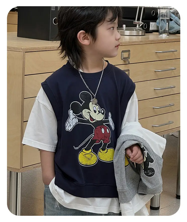 Kids Mickey Mouse T-Shirt Half Sleeve Cotton Summer — feature 12