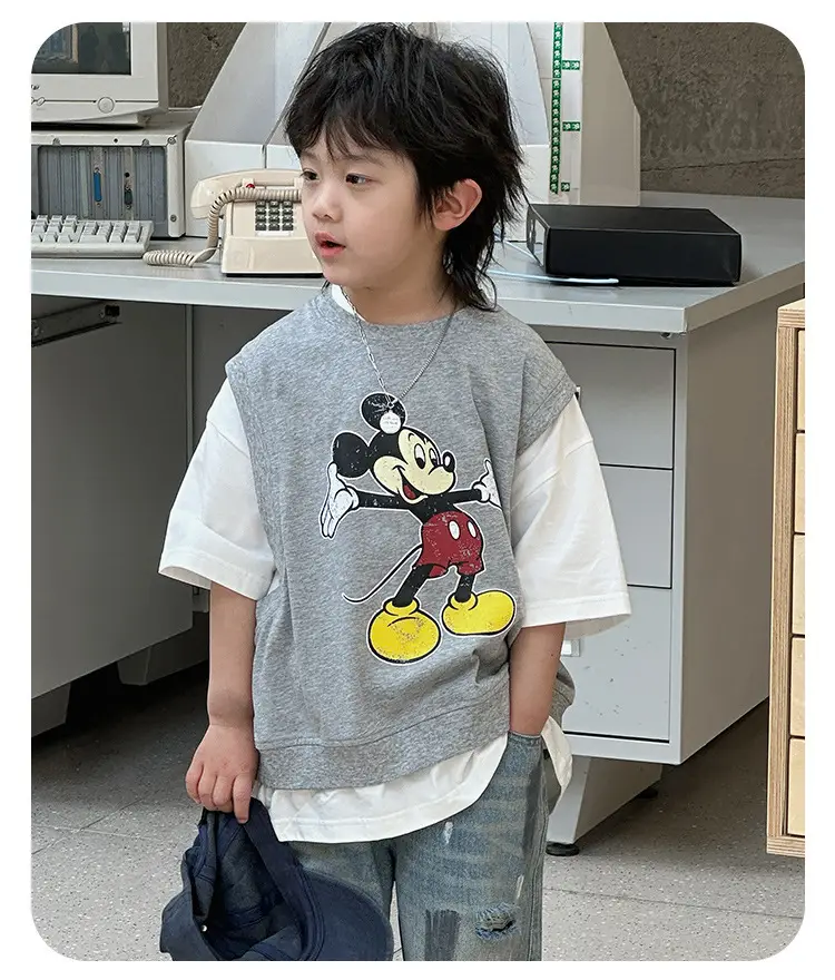 Kids Mickey Mouse T-Shirt Half Sleeve Cotton Summer — feature 13