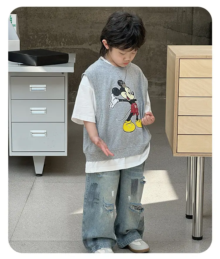 Kids Mickey Mouse T-Shirt Half Sleeve Cotton Summer — feature 15