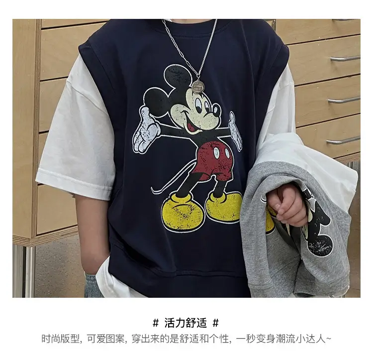 Kids Mickey Mouse T-Shirt Half Sleeve Cotton Summer — feature 5