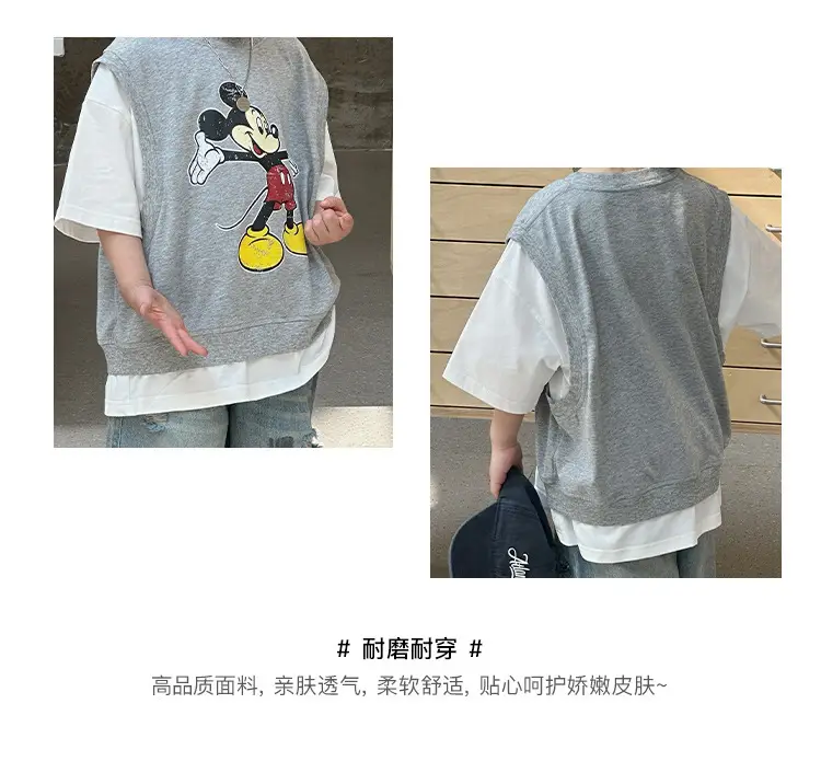 Kids Mickey Mouse T-Shirt Half Sleeve Cotton Summer — feature 6