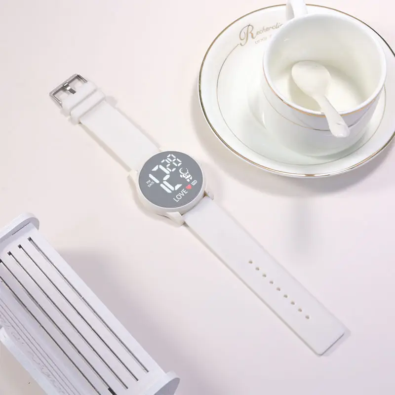 Pink & White Digital Watch for Teens Middle School - Image 2