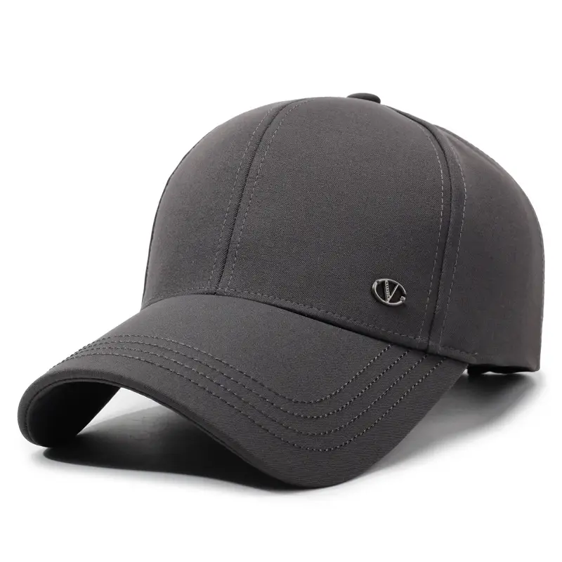 Men's Grey Baseball Cap for Autumn Winter Outdoor Use - Image 2