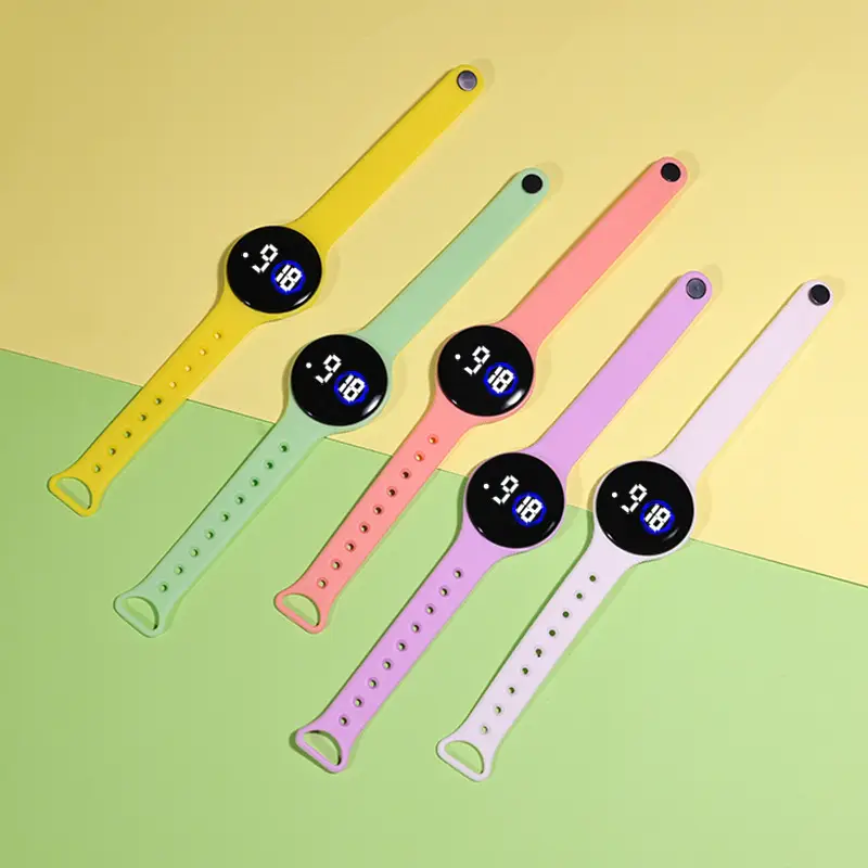 Korean Student Round Led Digital Watch Youth Waterproof Touch Screen - Image 10