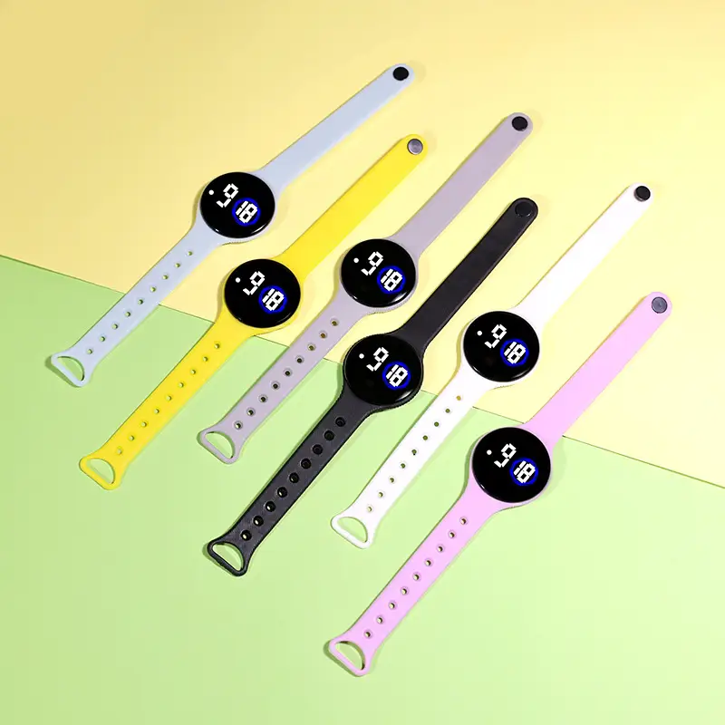 Korean Student Round Led Digital Watch Youth Waterproof Touch Screen - Image 11