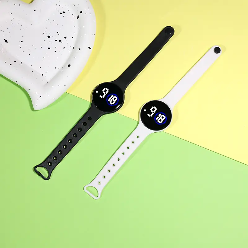 Korean Student Round Led Digital Watch Youth Waterproof Touch Screen - Image 12