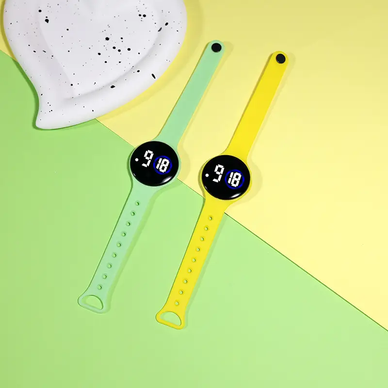 Korean Student Round Led Digital Watch Youth Waterproof Touch Screen — feature 3