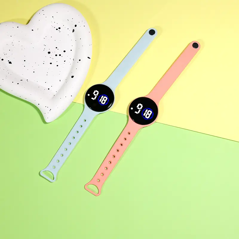 Korean Student Round Led Digital Watch Youth Waterproof Touch Screen — feature 5