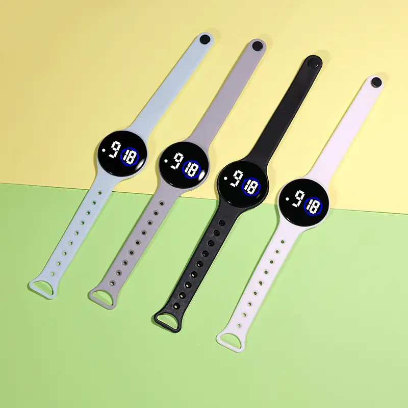 Korean Student Round Led Digital Watch Youth Waterproof Touch Screen — feature 8