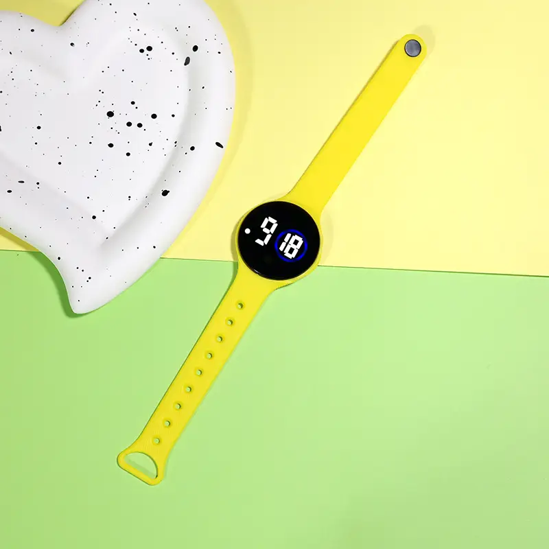 Korean Student Round Led Digital Watch Youth Waterproof Touch Screen - Image 3