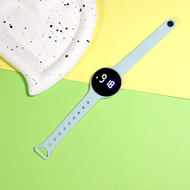 Korean Student Round Led Digital Watch Youth Waterproof Touch Screen - Image 5