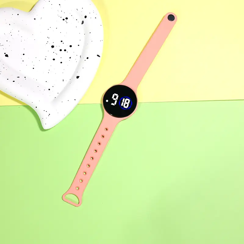 Korean Student Round Led Digital Watch Youth Waterproof Touch Screen - Image 6