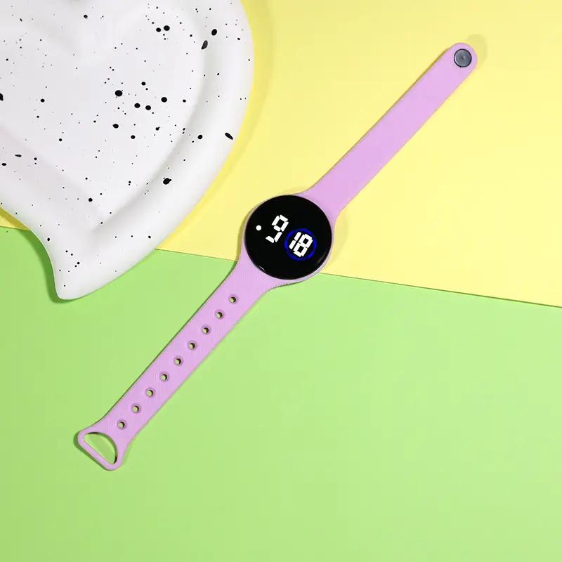 Korean Student Round Led Digital Watch Youth Waterproof Touch Screen - Image 8