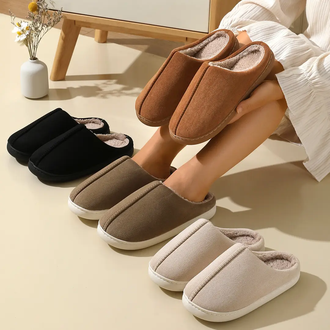 Men's Autumn and Winter 2025 New Indoor Home Thick-Soled Plush Slippers for Women in Winter - Image 5