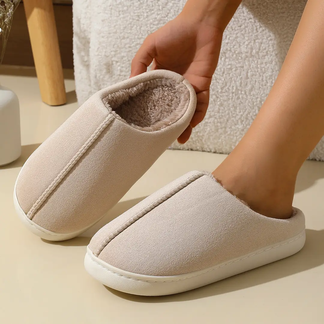 Men's Autumn and Winter 2025 New Indoor Home Thick-Soled Plush Slippers for Women in Winter - Image 2