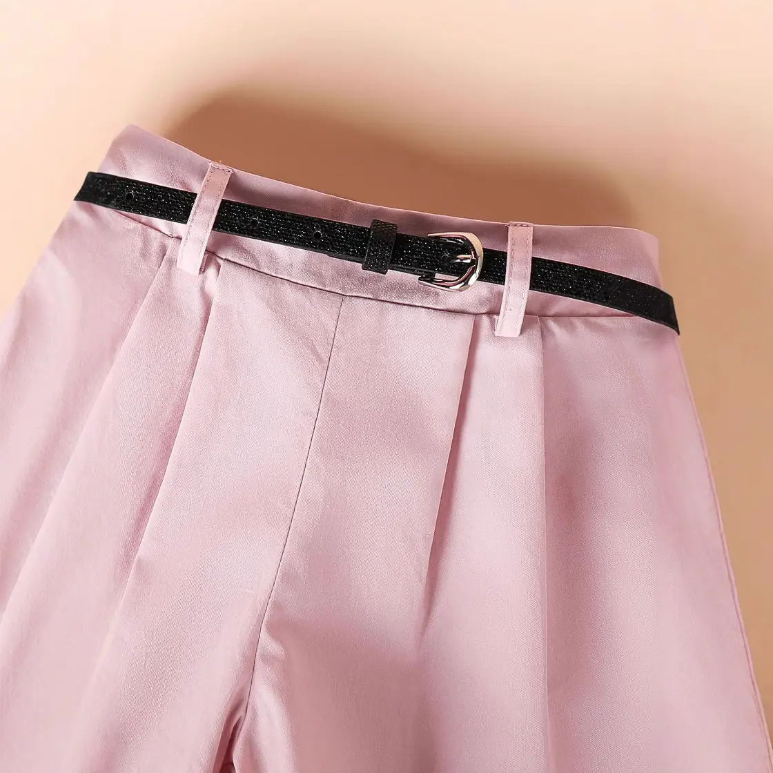 Girls White T-Shirt Pink Shorts Set Summer Casual - Image 5