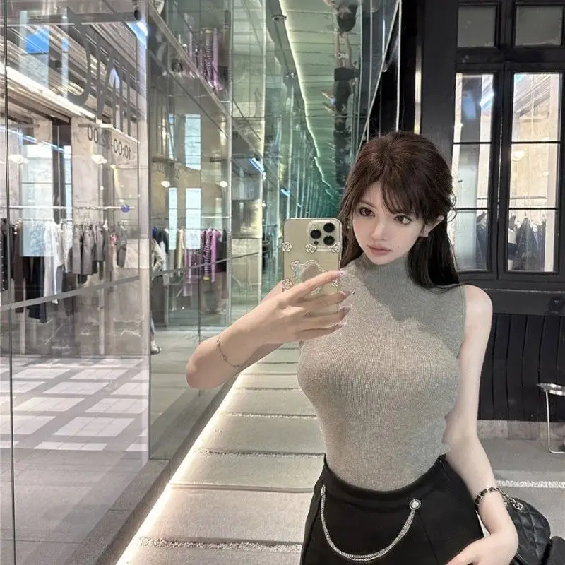Half Turtleneck Right Shoulder Short-Sleeved T-Shirt for Women Summer 2025 New Tight-Fitting Slimming Look Unique Super Nice Single Wear Short Top — feature 6
