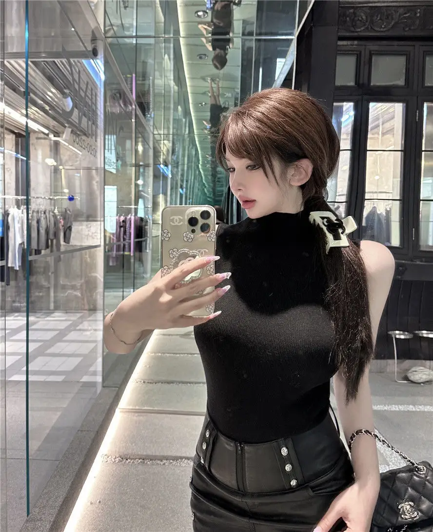 Half Turtleneck Right Shoulder Short-Sleeved T-Shirt for Women Summer 2025 New Tight-Fitting Slimming Look Unique Super Nice Single Wear Short Top — feature 8