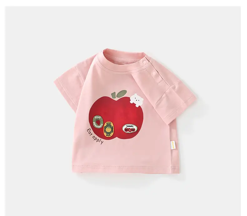 Duuduu Pink Apple Graphic Baby T-Shirt Set — feature 21