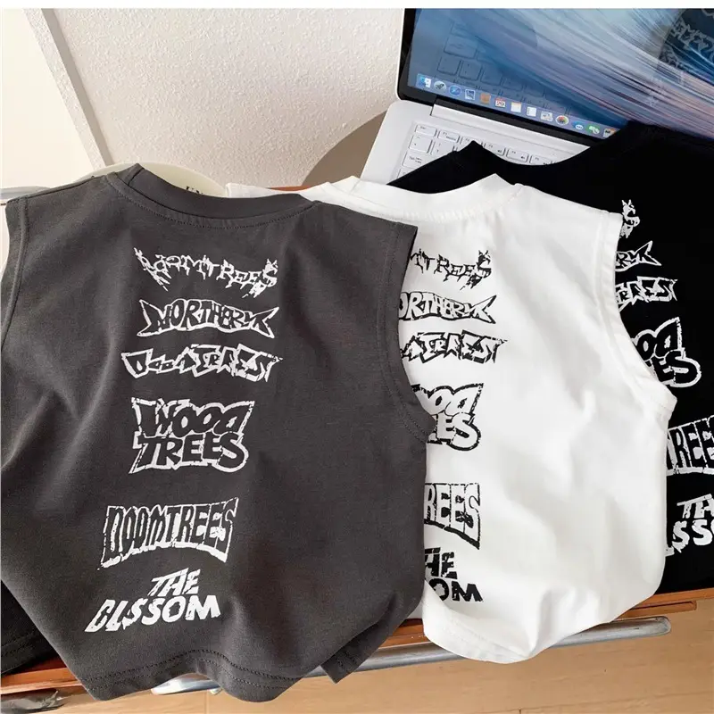 New Boys Letter Sleeveless Vest Summer Outfit - Image 7